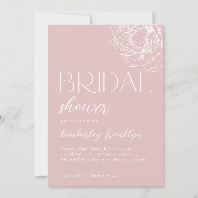 Modern Minimalist Modern Bridal Shower  Invitation (Front)