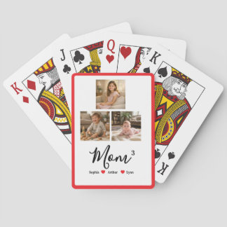 Modern Minimalist Mom Custom Photo & Name Keepsake Playing Cards