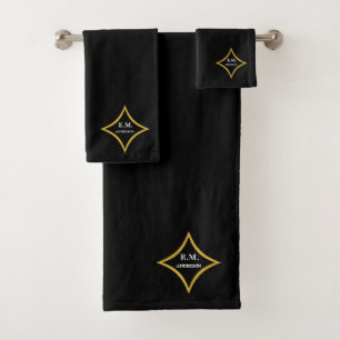 Modern Minimalist Monogram Bath Towel Set