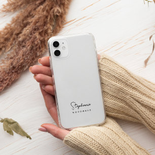 Modern Minimalist Monogram Black and White Case-Mate iPhone 14 Pro Max Case
