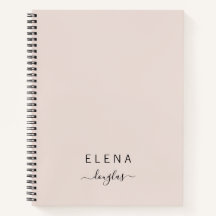Modern Minimalist Monogram Blush Script