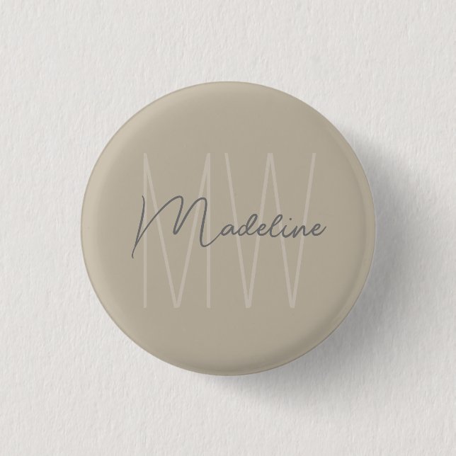 Modern Minimalist Monogram Button (Front)