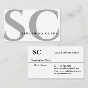 Modern Minimalist Monogram Clean Professionalism Business Card