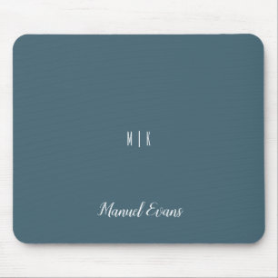 Modern Minimalist Monogram Deep Space Sparkle Mouse Pad