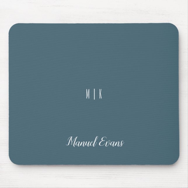  Modern Minimalist Monogram Deep Space Sparkle  Mouse Pad (Front)