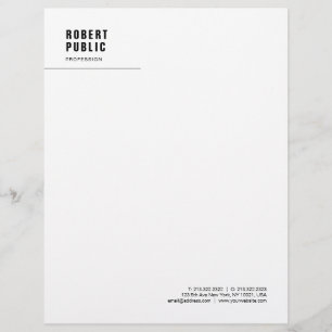 Modern Minimalist Monogram Elegant White Template Custom Letterhead