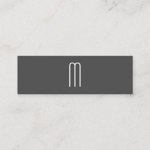 Modern Minimalist Monogram Grey Mini Business Card