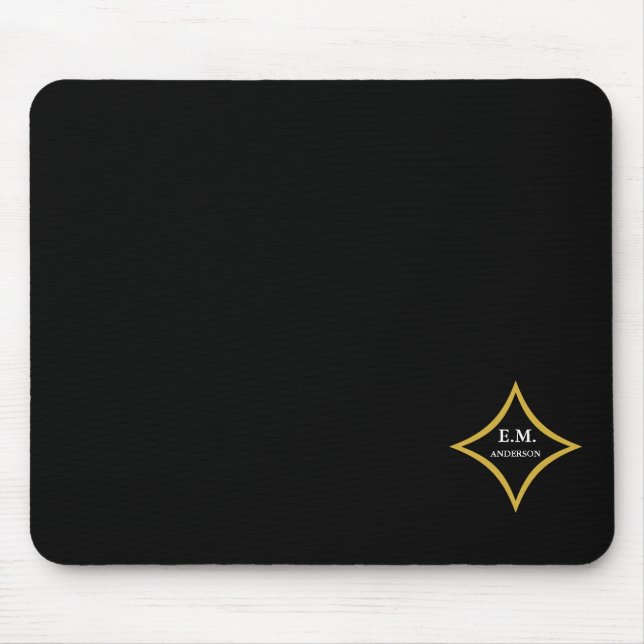 Modern Minimalist Monogram Mouse Pad (Front)