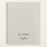 Modern Minimalist Monogram Neutral Script Planner<br><div class="desc">Customised simple minimalistic elegant monogram notebook in neutral colour.  Suitable for small business,  home office,  corporate or independent business professionals,  school.</div>