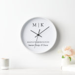 Modern Minimalist Monogram or Add Logo Business Clock<br><div class="desc">Modern Minimalist Wall Clock. Black & White or choose your custom colours. Perfect for small business,  company brands,  self employed home office,  corporate decor and more. Easy to personalise with your monogram initials,  business name and information,  job title,  slogan or even add your logo or personal brand design.</div>