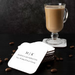 Modern Minimalist Monogram or Add Logo Business Coaster<br><div class="desc">Modern Minimalist Coasters. Black & White or choose your custom colours. Perfect for small business,  company brands,  caterers,  bakeries coffee cafes,  restaurants and more. Easy to personalise with your monogram initials,  business name and information,  job title,  slogan or even add your logo or personal brand design.</div>