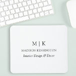 Modern Minimalist Monogram or Add Logo Business Mouse Pad<br><div class="desc">Modern Minimalist Mouse Pad. Black & White or choose your custom colours. Perfect for small business,  company brands,  self employed home office,  online sellers and more. Easy to personalise with your monogram initials,  business name and information,  job title,  slogan or even add your logo or personal brand design.</div>