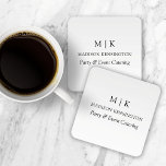 Modern Minimalist Monogram or Add Logo Business Square Paper Coaster<br><div class="desc">Modern Minimalist Paper Coasters. Black & White or choose your custom colours. Perfect for small business,  company brands,  caterers,  bakeries coffee cafes,  restaurants and more. Easy to personalise with your monogram initials,  business name and information,  job title,  slogan or even add your logo or personal brand design.</div>
