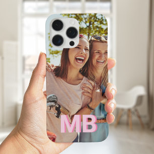 Modern Minimalist Monogram Photo iPhone 16 Pro Max Case