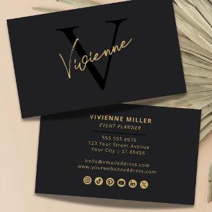 Modern Minimalist Monogram Professional Marketing  Business Card