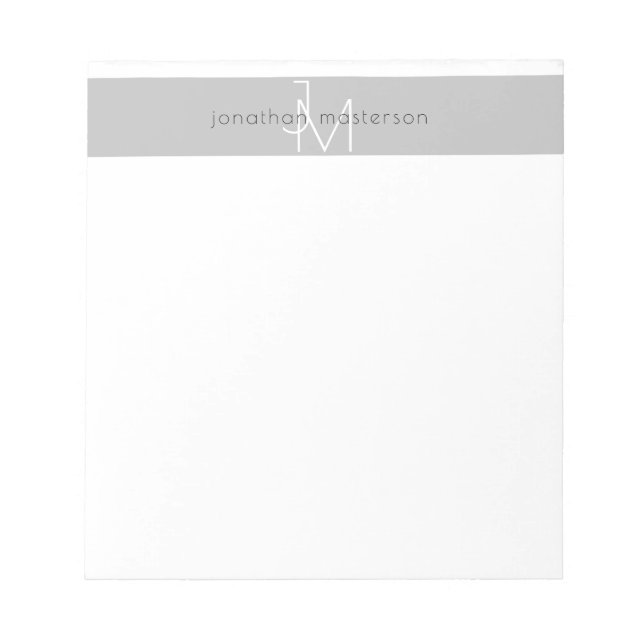 Modern Minimalist Monogram Professional Notepad (Front)