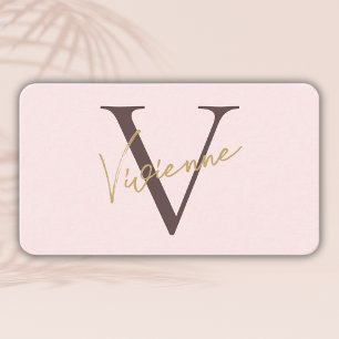 Modern Minimalist Monogram Professional Rounded Business Card
