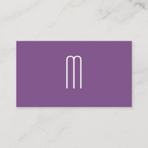 Modern Minimalist Monogram Purple Business Card