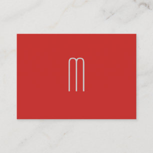 Modern Minimalist Monogram Red Black Business Card