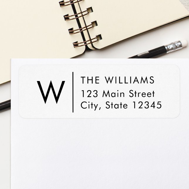 Modern Minimalist Monogram Return Address (Creator Uploaded)