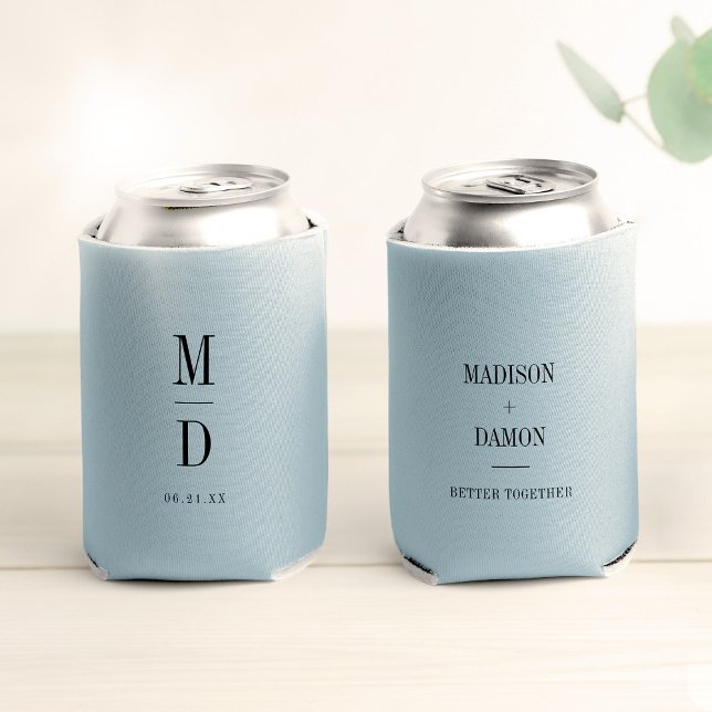 Modern Minimalist Monogram Wedding Elegant Names Can Cooler (Creator Uploaded)