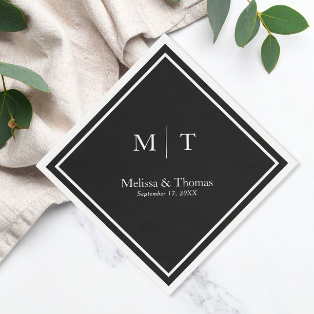 Modern Minimalist Monogram Wedding Napkins (Creator Uploaded)