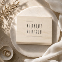 Modern Minimalist Monogram Wedding Rubber Stamp