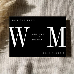 Modern Minimalist Monogram Wedding Save The Date