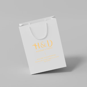 Modern Minimalist Monogram Wedding Welcome Guest Medium Gift Bag