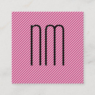Modern Minimalist Monogram with Stripes Square Business Card