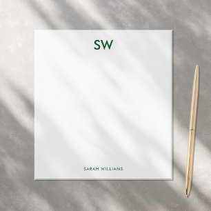 Modern Minimalist Monogrammed Stationery Notepad