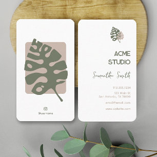 Modern Minimalist Monstera Business Card