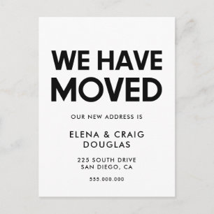 Modern minimalist Moving Announcement Postcard