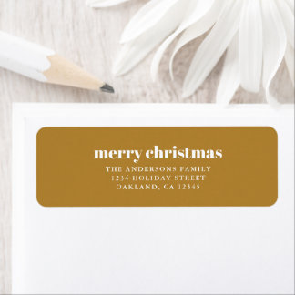 Modern Minimalist Mustard Gold Merry Christmas
