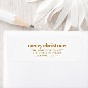 Modern Minimalist Mustard Gold Merry Christmas