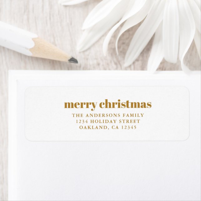 Modern Minimalist Mustard Gold Merry Christmas (Insitu)