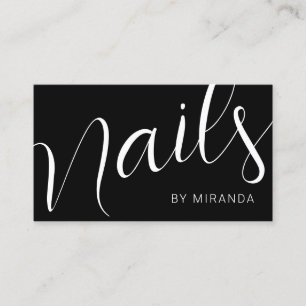 Modern Minimalist Nail Salon with QR Code Business Card