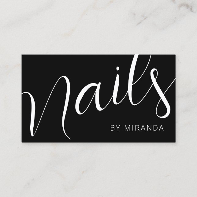 Modern Minimalist Nail Salon with QR Code Business Card (Front)