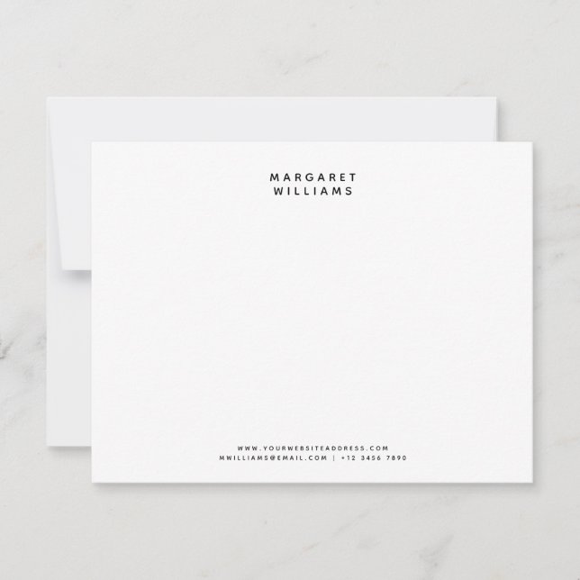 Modern Minimalist Name Contact Details  Card (Front)