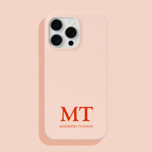 Modern Minimalist Name Initial Monogram iPhone 15 Pro Max Case
