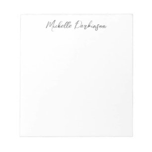 Modern Minimalist Name Personalised Calligraphy Notepad