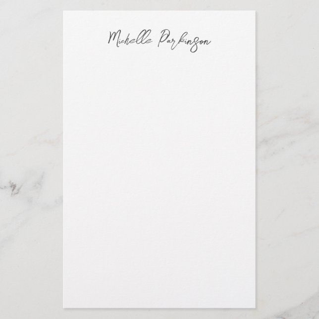 Modern Minimalist Name Personalised Calligraphy Stationery (Front)