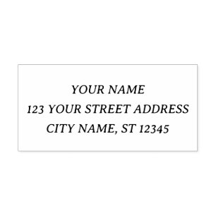 Modern Minimalist Name Return Address Rub Rubber S Rubber Stamp