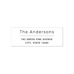 Modern Minimalist Name Return Address Stamp