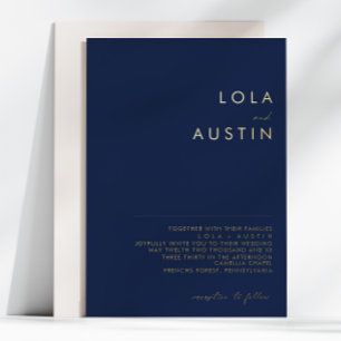 Modern Minimalist Navy And Gold Wedding Real