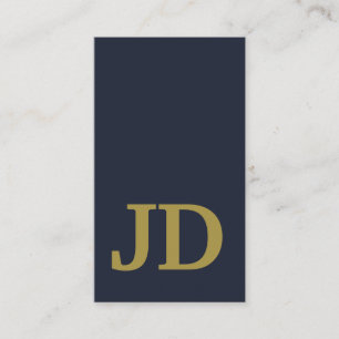 Modern Minimalist Navy Blue and Gold Professional  Business Card
