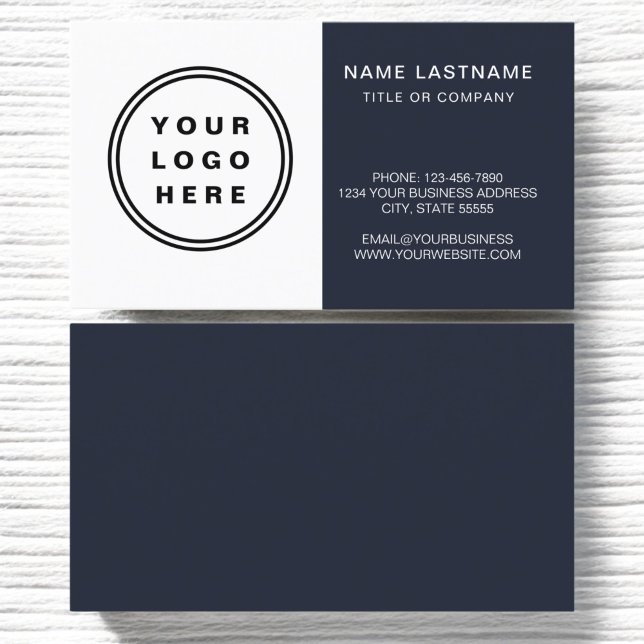 Modern Minimalist Navy Blue Business Card (Creator Uploaded)