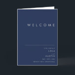 Modern Minimalist Navy Blue Silver Folded Wedding Programme<br><div class="desc">This modern minimalist navy blue silver folded wedding program is perfect for your classy boho wedding. Its simple, unique abstract design accompanied by a contemporary minimal script and a dark navy blue colour palette gives this product a feel of elegant formal luxury while staying simplistic, chic bohemian. Keep it as...</div>