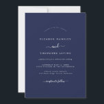 Modern Minimalist Navy Wedding   Invitation<br><div class="desc">More Pretty Wedding Invitations in the Little Bayleigh Store!</div>