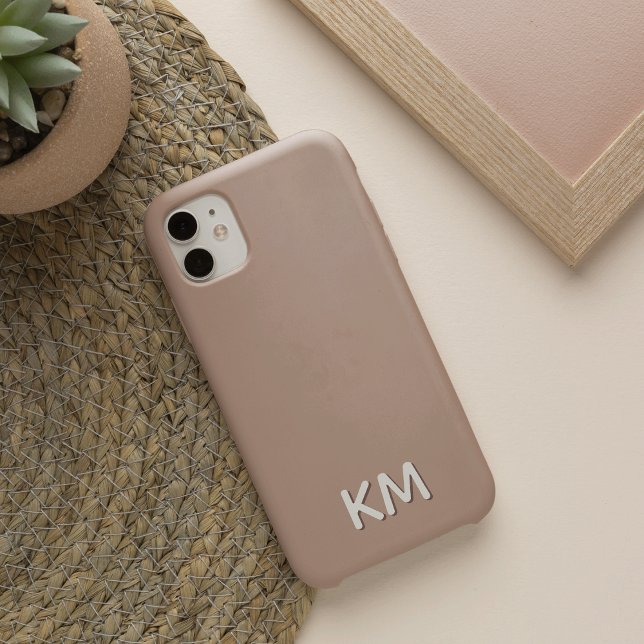 Modern Minimalist Neutral Monogram Case-Mate iPhone Case (Creator Uploaded)